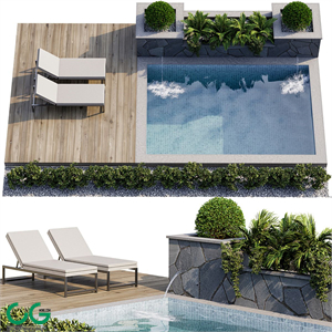 Backyard and Landscape with Pool 12